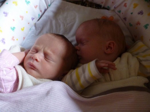 Once upon a time, the gals could share a basinet! 